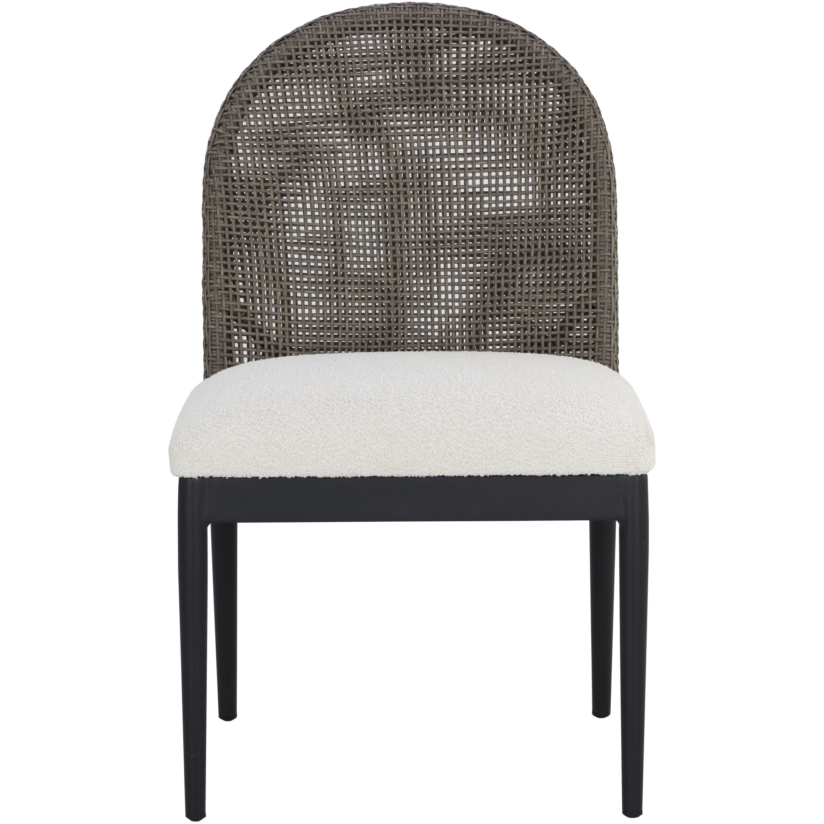 Calandri Black / Louis Cream Outdoor Dining Chair, Set Of 2